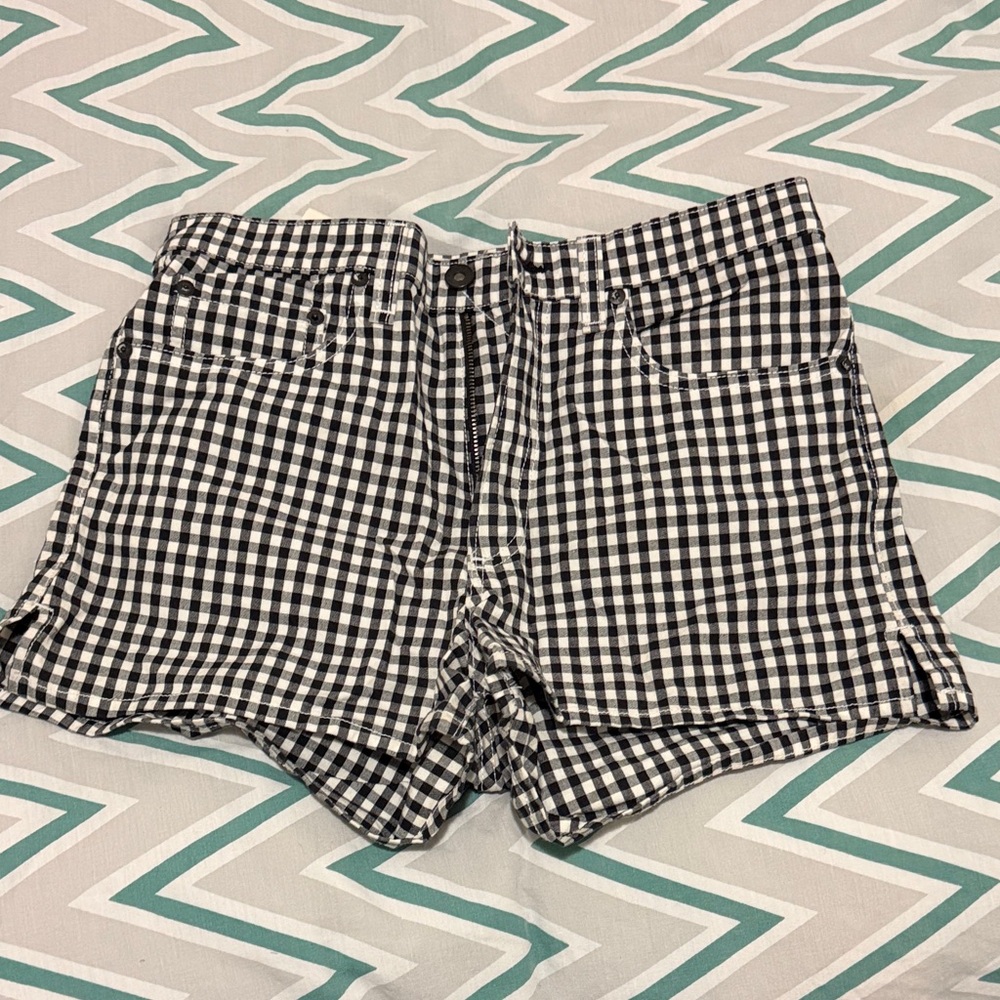 Rag & Bone High Waist Checkered Shorts